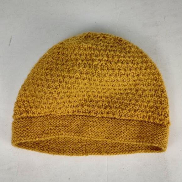 Peruvian Trading Company yellow knit virgin acrylic beanie womens OS - Picture 1 of 4
